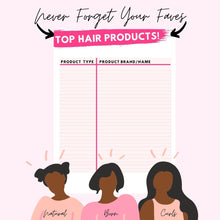 Load image into Gallery viewer, My Hair Routine: The Natural Hair Planner ( Digital  & Printable Planner)